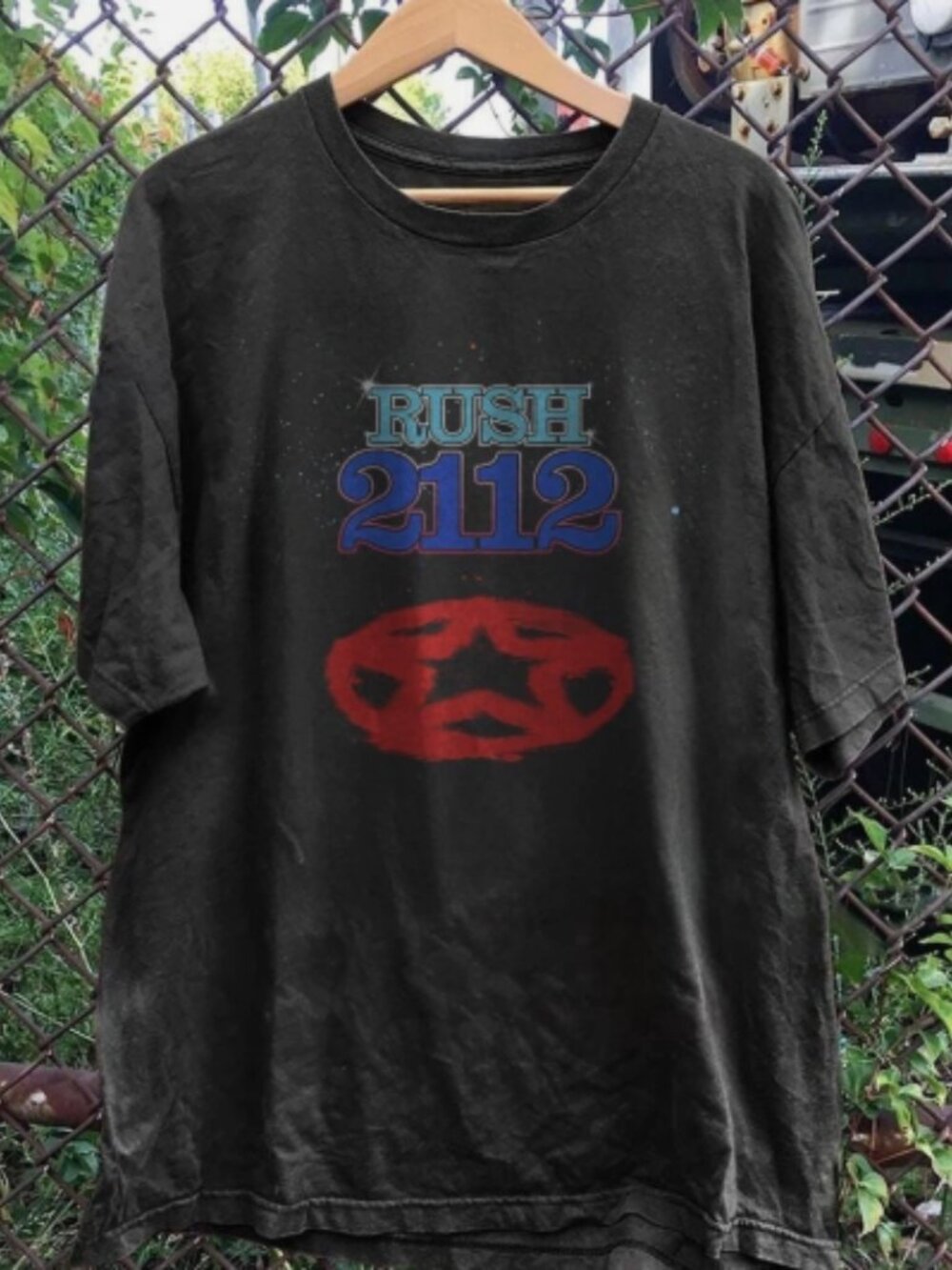 Vintage Rush '2112' Starman Graphic Black T-Shirt